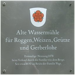 Schild an der M&uuml;hle
